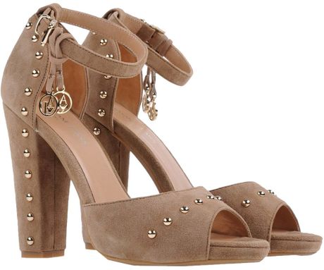 Armani Jeans Highheeled Sandals in Beige | Lyst