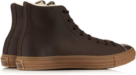 converse high top brown leather