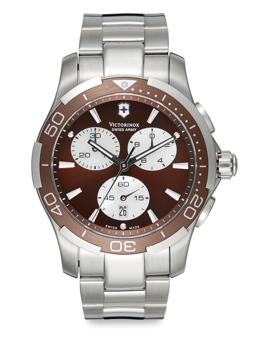 Victorinox Alliance Sport Chronograph Watch In Silver For Men Silver Brown Lyst 2344