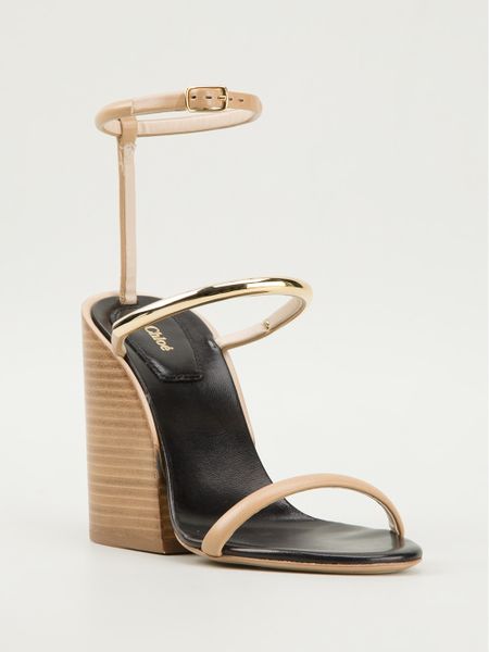 ChloÃ© Chunky Heel Sandals in Beige (nude  neutrals) | Lyst