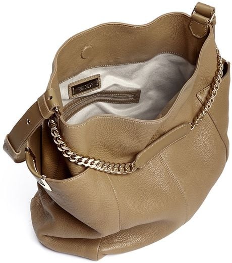 jimmy choo brown leather shoulder bag