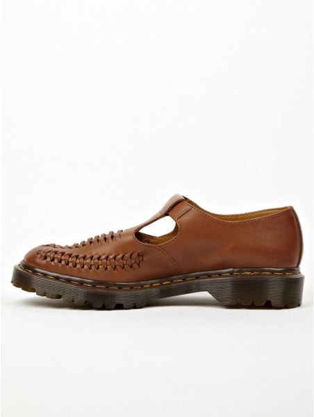 ... Martens Mens Brown Lave Woven Leather Sandals in Brown for Men | Lyst
