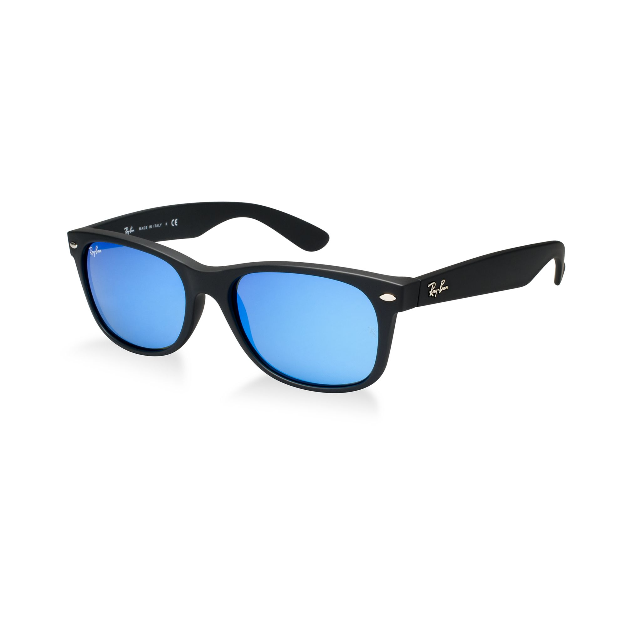 Ray Ban Rb2132 55 New Wayfarer In Black Black Matteblue Mirror Lyst 