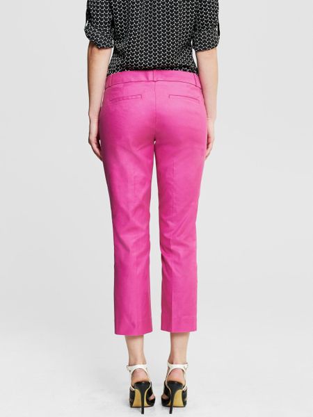 Banana Republic Hampton Fit Crop In Pink Flirty Pink Lyst