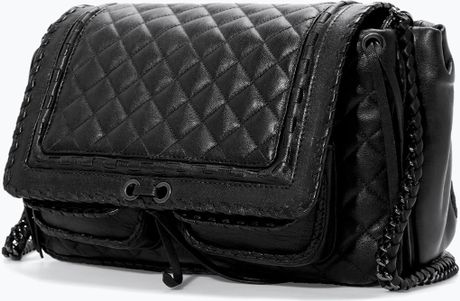 Zara Quilted Leather City Bag in Black | Lyst