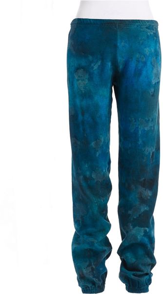 blue and white tie dye sweatpants