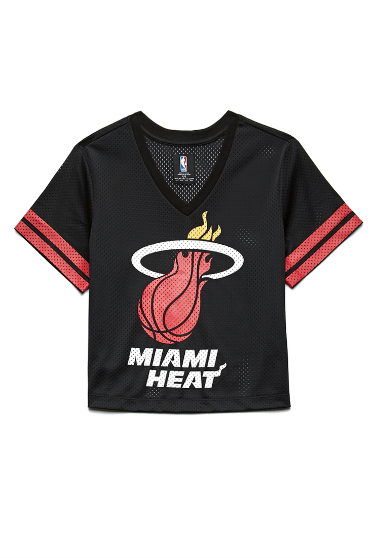 Forever 21 Miami Heat Jersey Top in Black (Blackred)