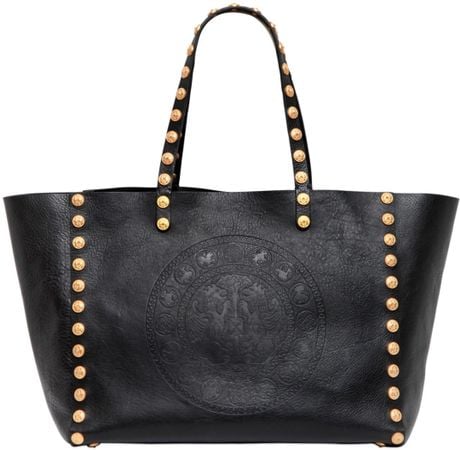 Valentino Gryphon Studded Leather Tote Bag in Black | Lyst