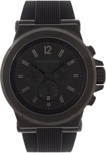 Michael Kors Oversized Dylan Silicone Chronograph Watch in Black for