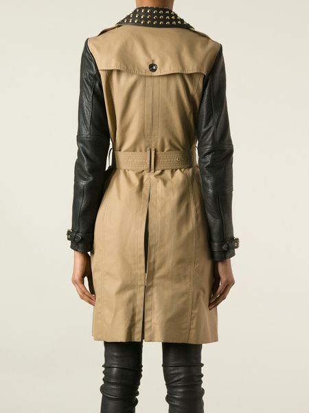 leather biker trench coat