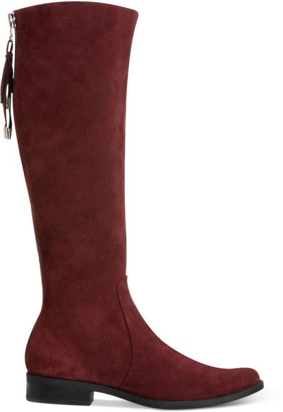 suede wide calf riding boots