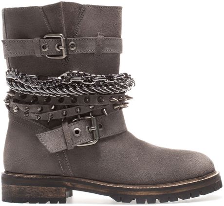 zara chain ankle boots