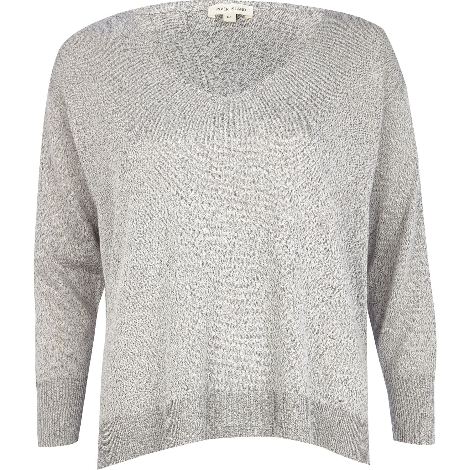 grey side split jumper