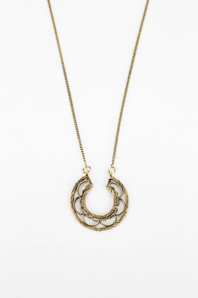 Urban Outfitters Two Moons Pendant Necklace in Gold | Lyst