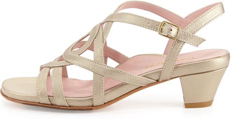 gold taryn rose sandal soft strappy oma metallic shoes