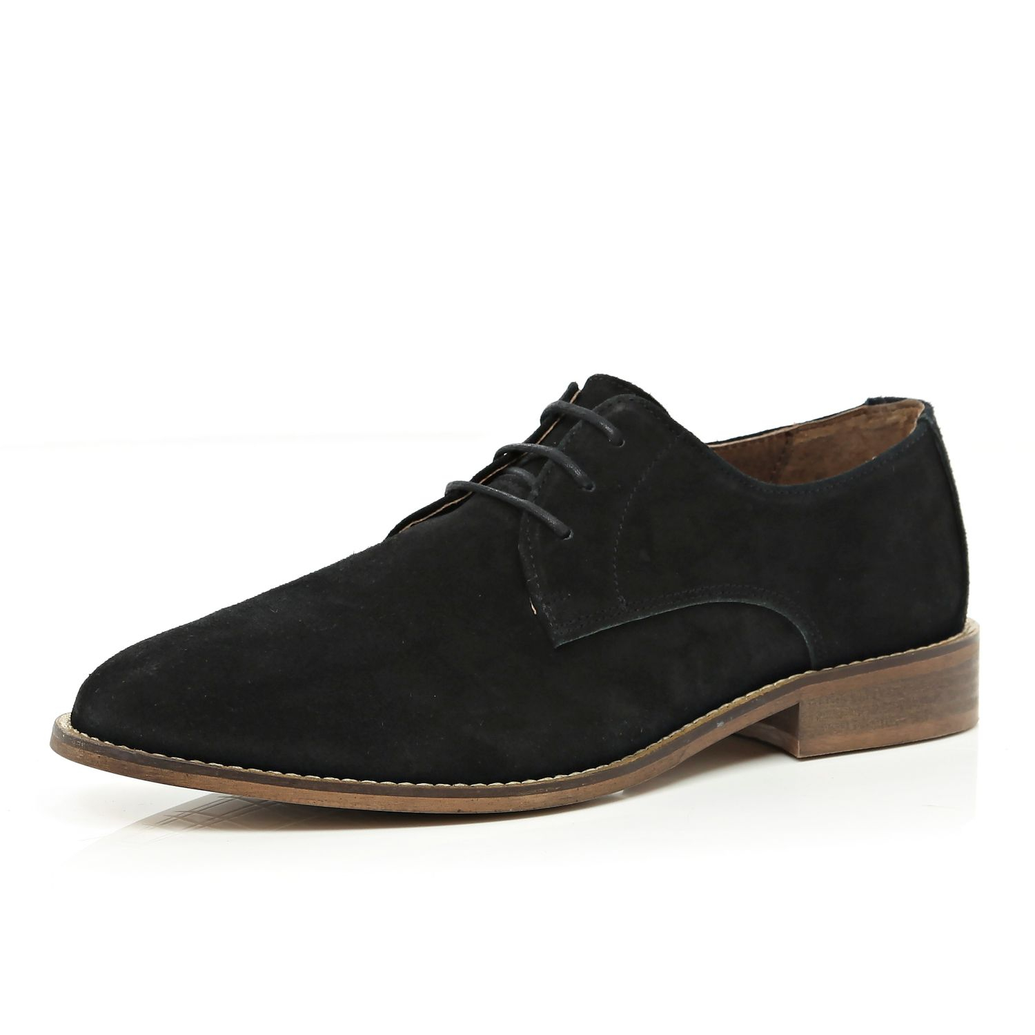 River Island Black Suede Formal Shoes in Black for Men | Lyst