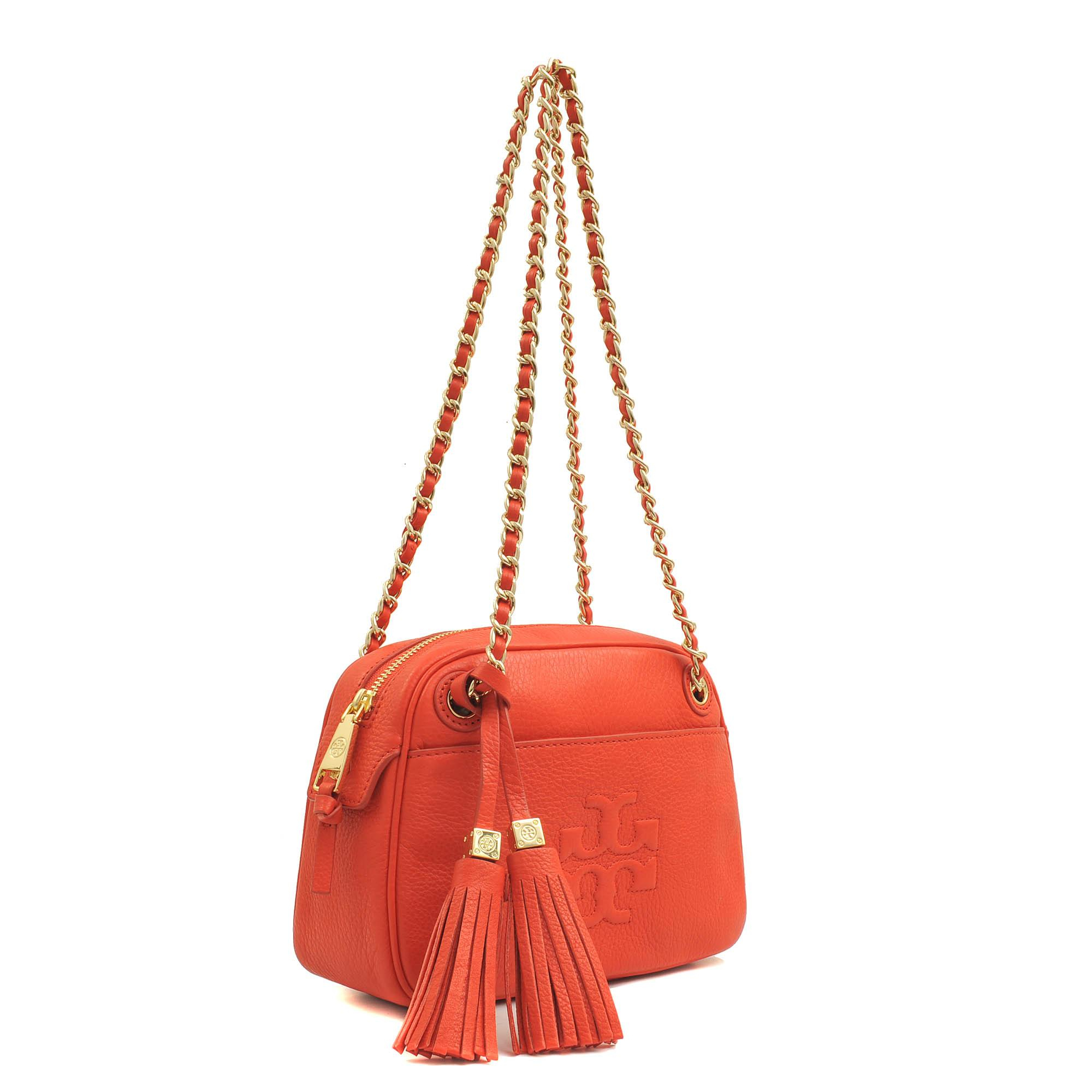 Tory Burch Thea Crossbody Chain Bag in Red | Lyst