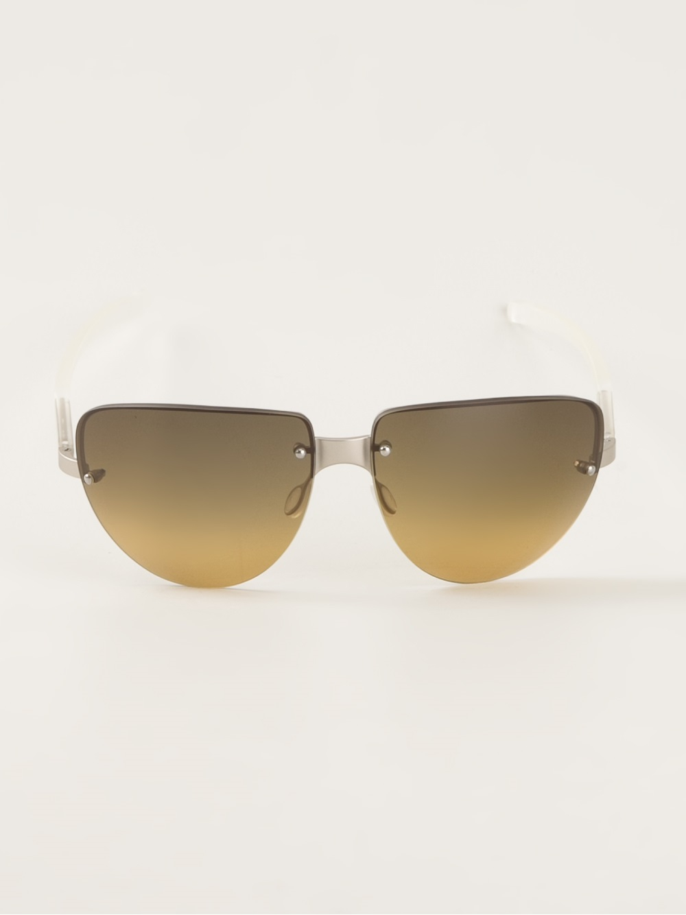 Prada Oval Frame Sunglasses In Silver Metallic Lyst