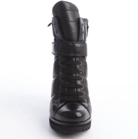 prada lug sole leather bootie
