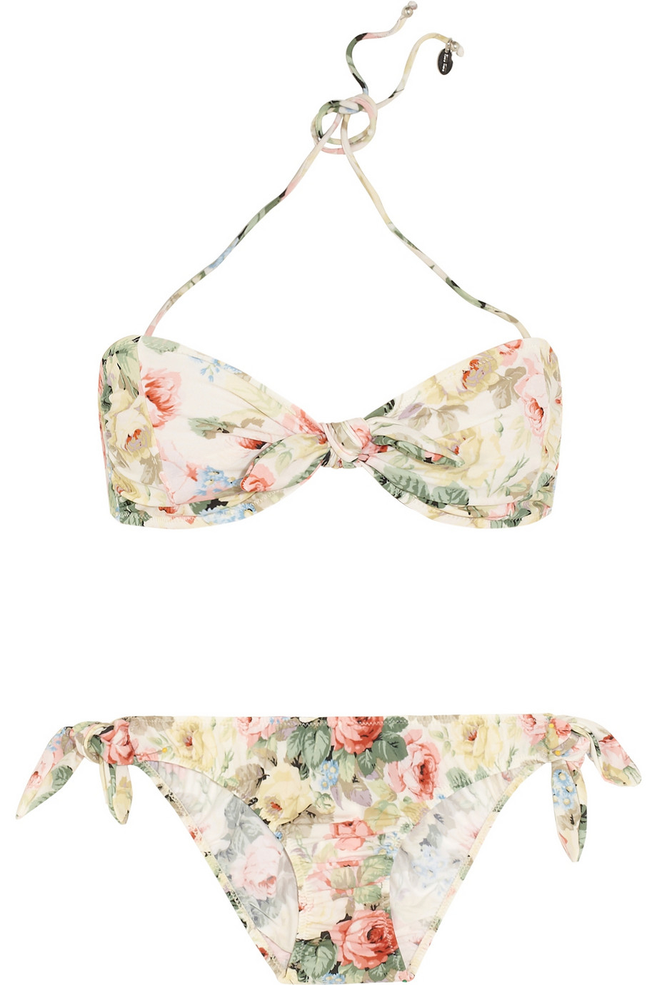 Miu Miu Roseprint Bandeau Bikini In Pink Lyst
