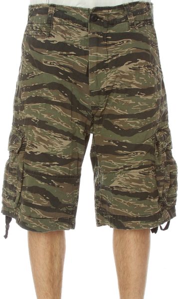 tiger stripe cargo shorts