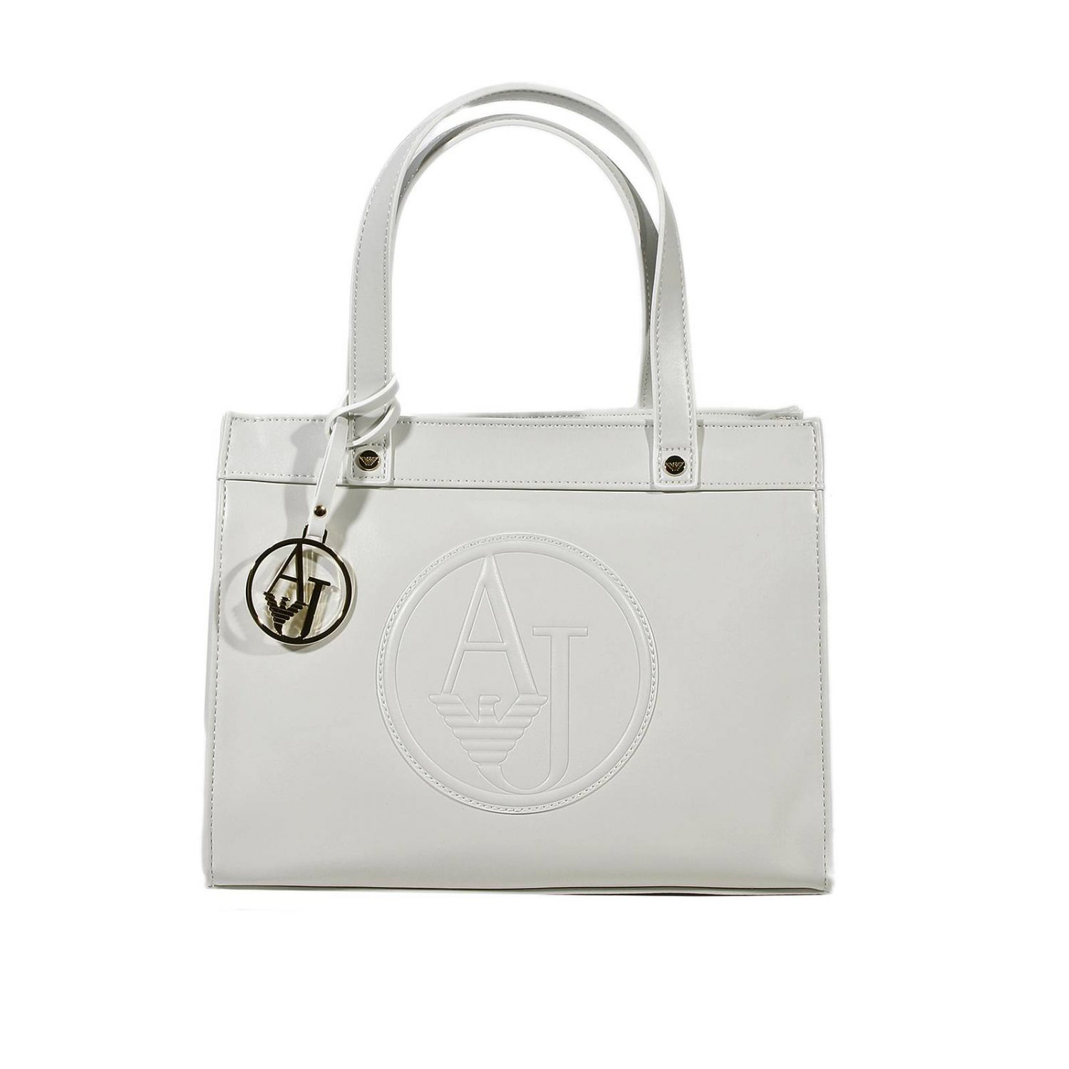 Armani Jeans Handbag Eco Leather Small Shopping Bag in White | Lyst