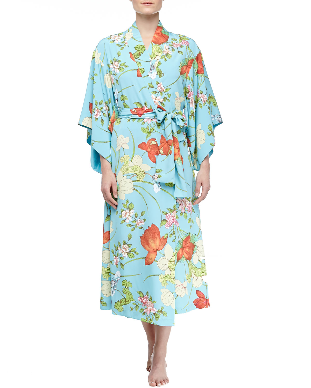 Natori Peranakan Floral Print Long Kimono Robe in Multicolor (MULTI) Lyst