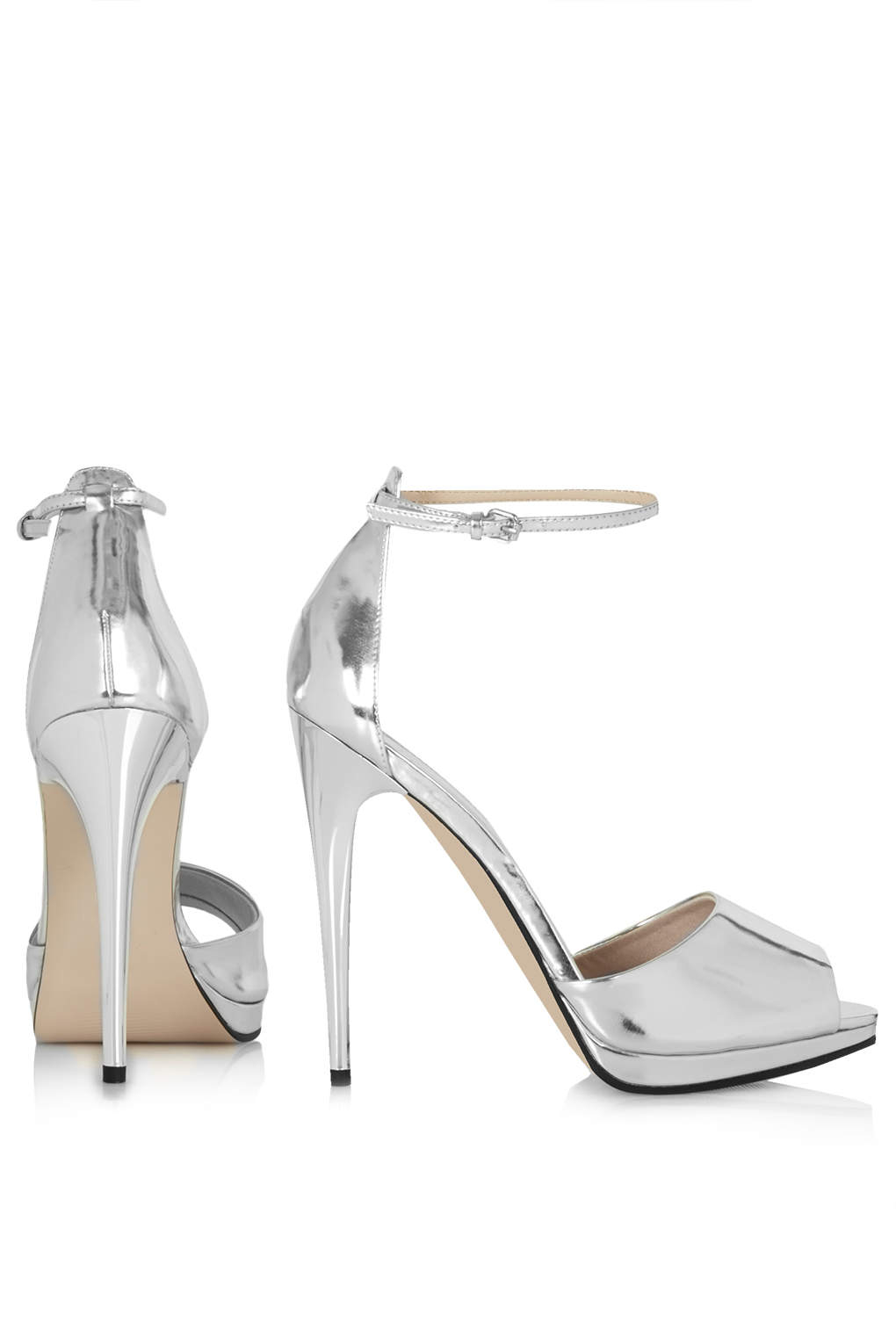 topshop silver heels