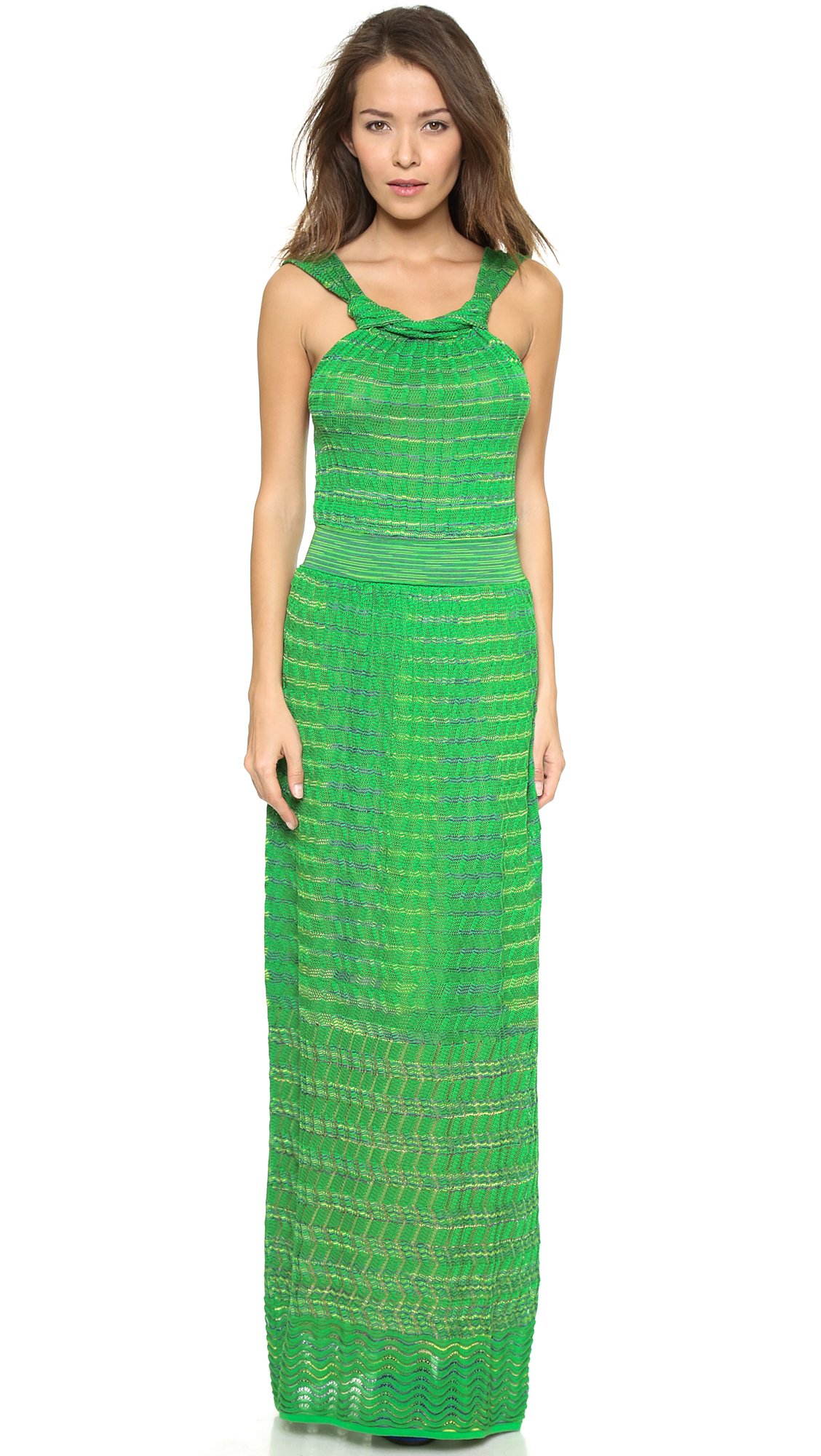 Lyst M Missoni Space Dye Maxi Dress In Green