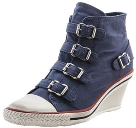 wedge trainers blue