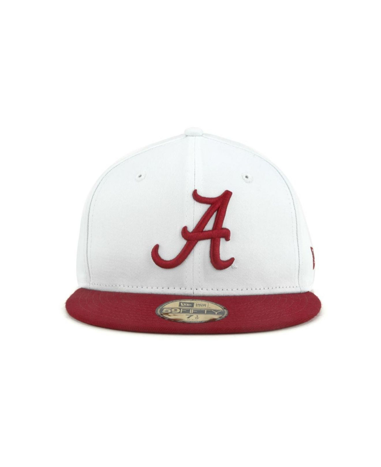 New Era Alabama Crimson Tide Ncaa White 2 Tone 59fifty Cap in White for