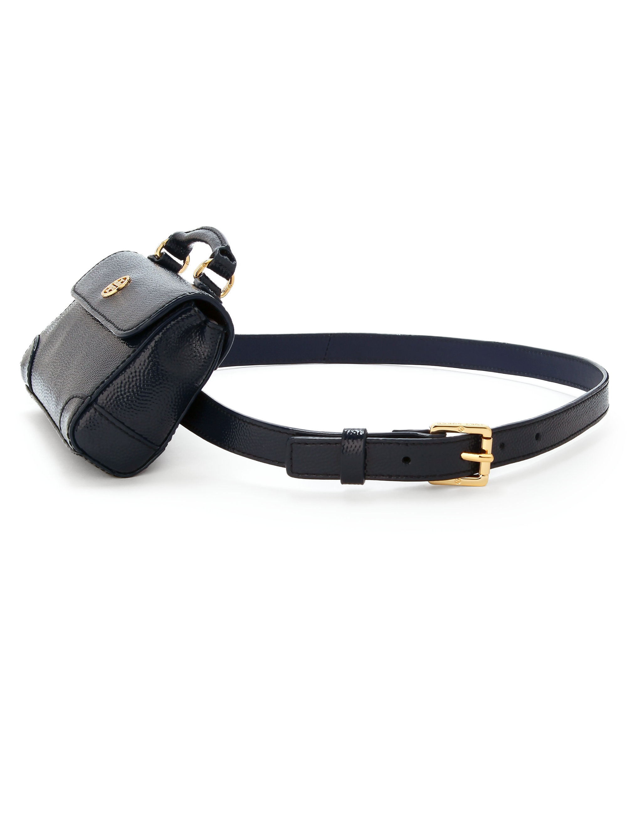 Tory Burch Robinson Patent Leather Waist Pack Belt in Blue (NAVY) Lyst