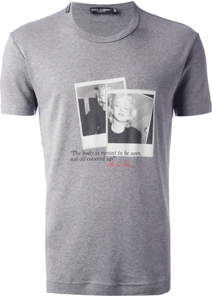 Dolce & Gabbana Marilyn Monroe Tshirt in Gray for Men (grey) | Lyst