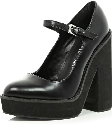 river island black platform sandals