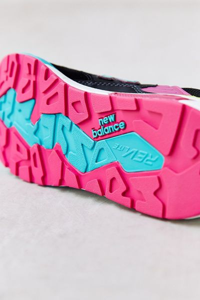 neon and black sneakers