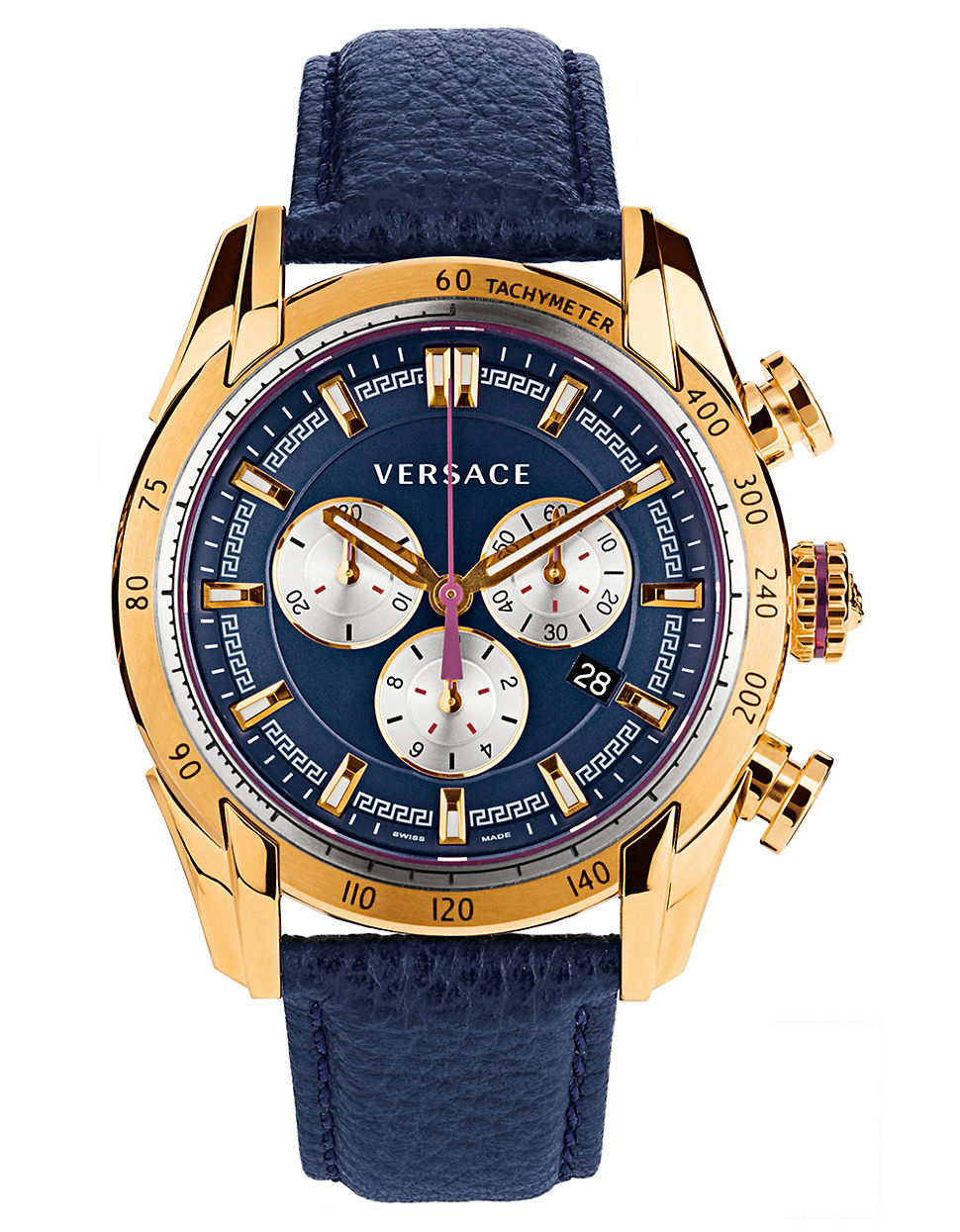 Versace Mens Vray Goldtone Navy Chronograph Watch in Blue for Men ...