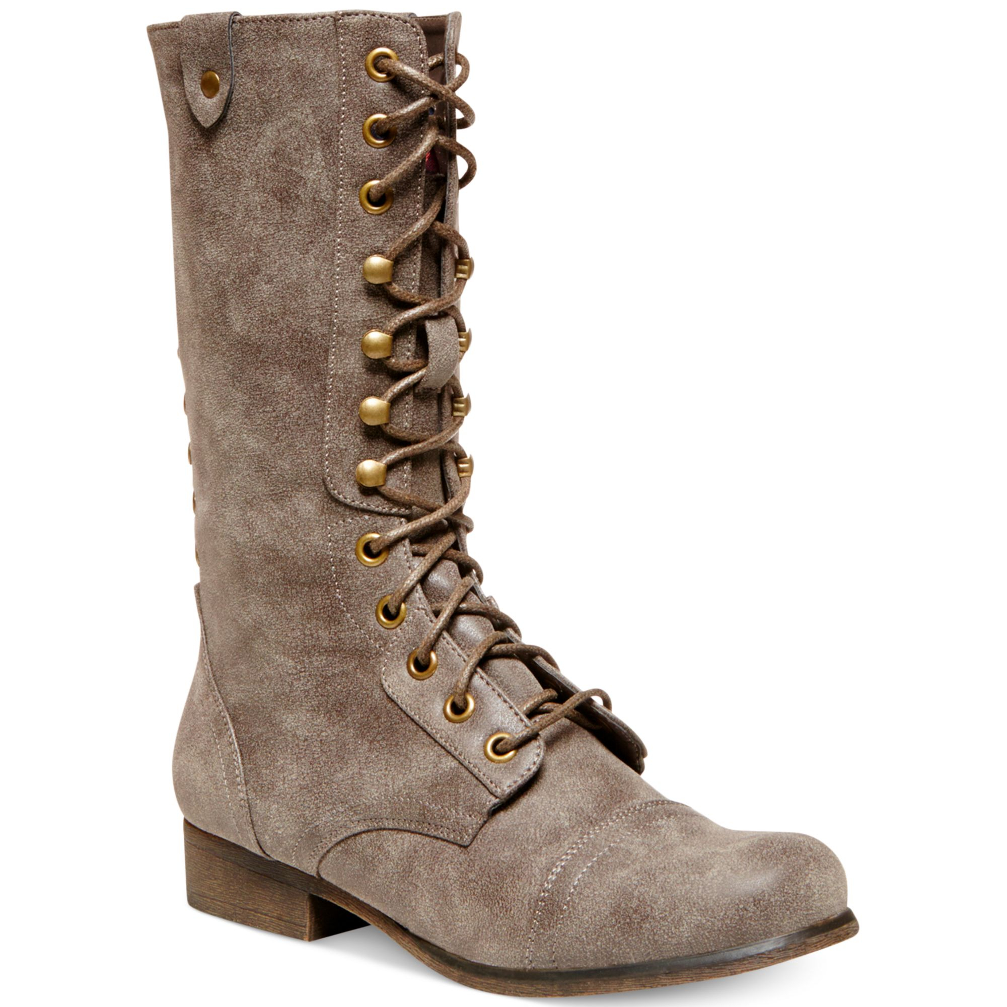 brown combat boots women