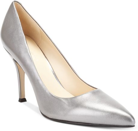 Nine West Flax Pumps in Silver (Pewter Leather) | Lyst
