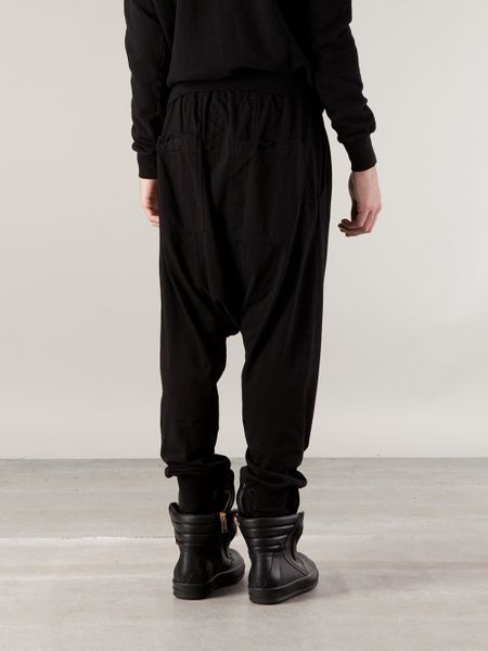 rick owens drop crotch joggers