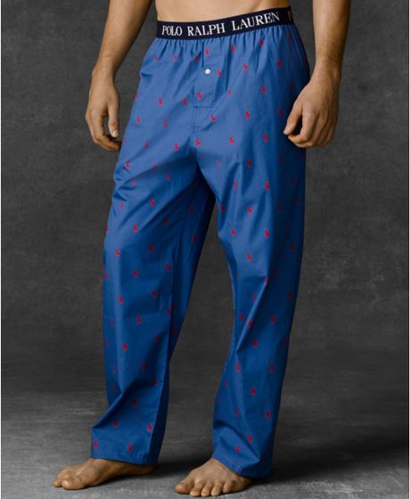 light blue polo pajama pants