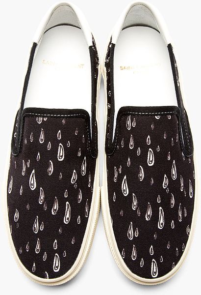 ladies black canvas slip on shoes