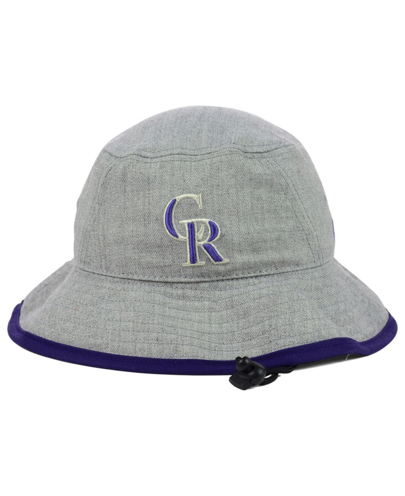New Era Colorado Rockies Heather Tipped Bucket Hat in Gray for Men