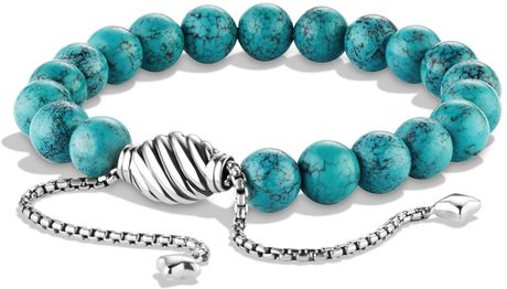 David Yurman Spiritual Beads Bracelet With Turquoise in Silver | Lyst