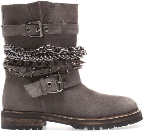 zara ankle boots with chains