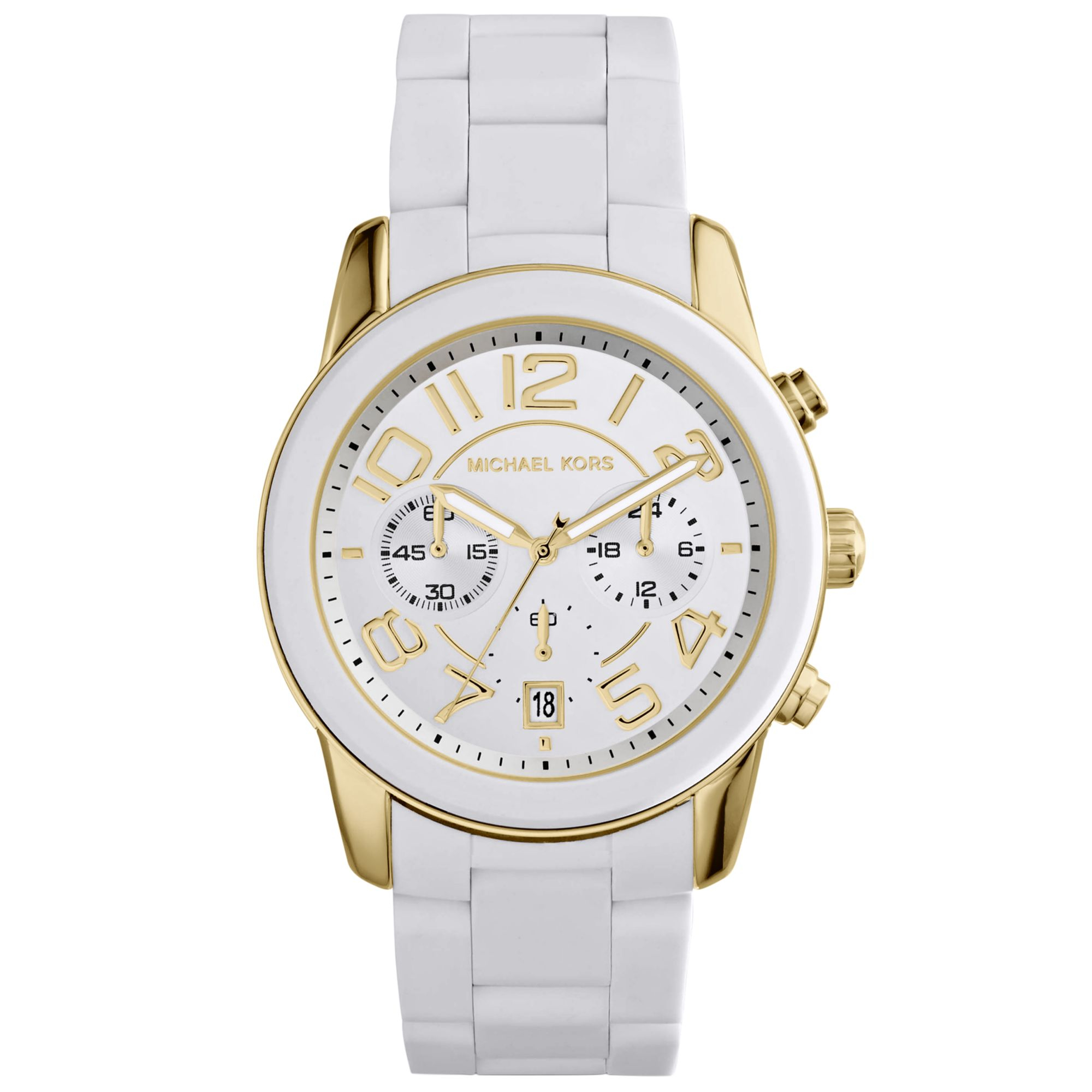 Michael Kors Womens Chronograph Mercer White Silicone Bracelet Watch