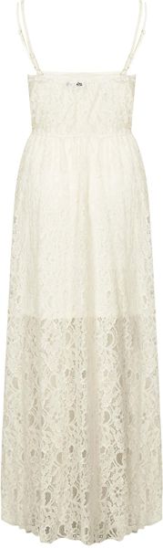 Topshop Cream Lace Button Front Maxi Dress By Rare In Beige Cream Lyst