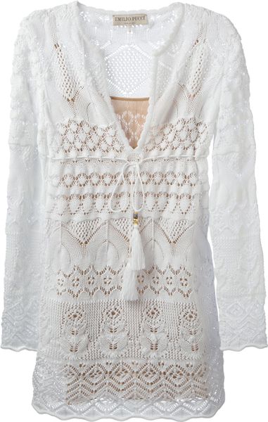 Emilio Pucci Crochet Dress In White Lyst