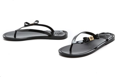 tory burch black jelly flip flops