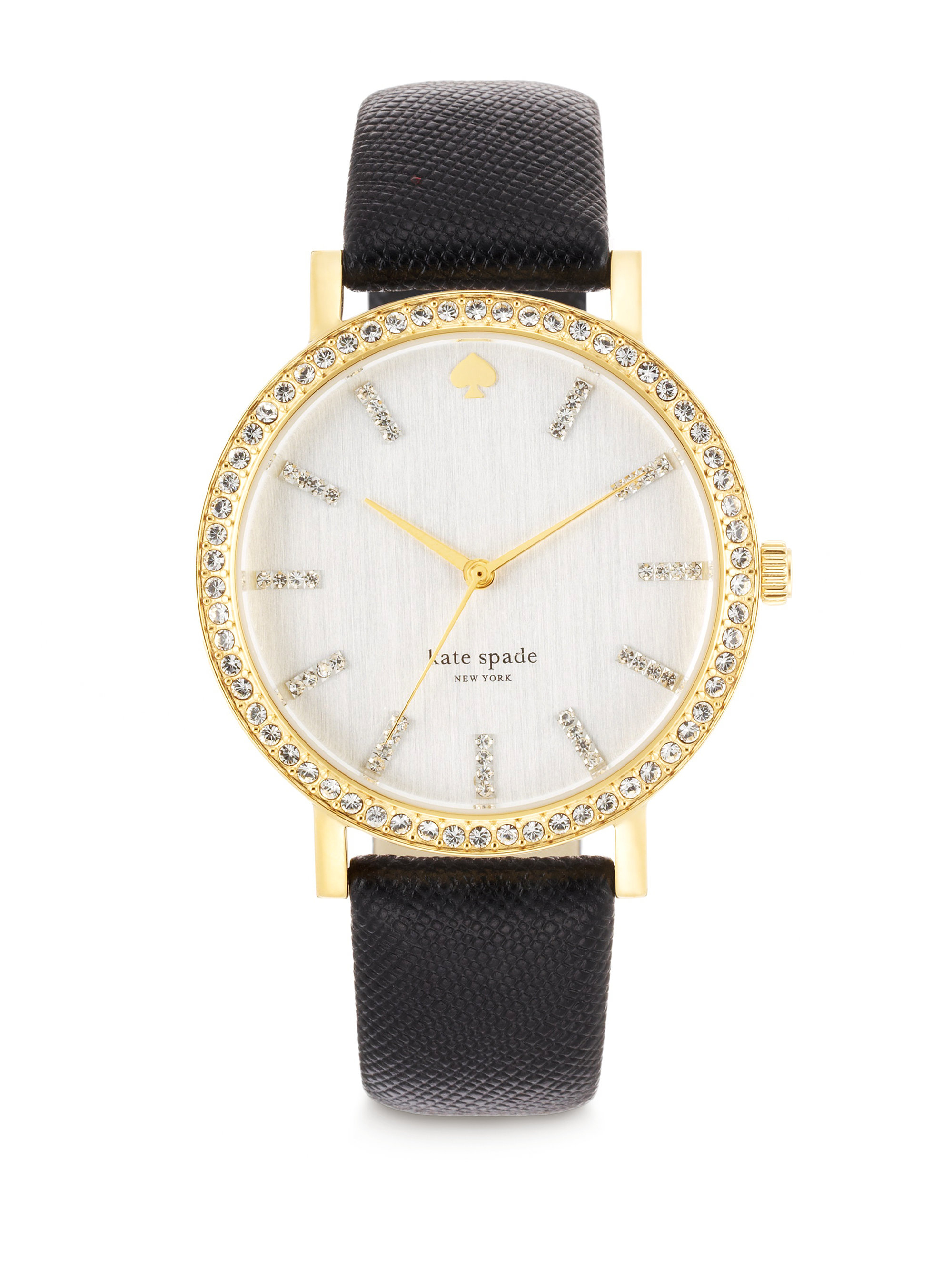 Kate Spade Metro Grand Pave Goldtone Stainless Steel & Saffiano Leather