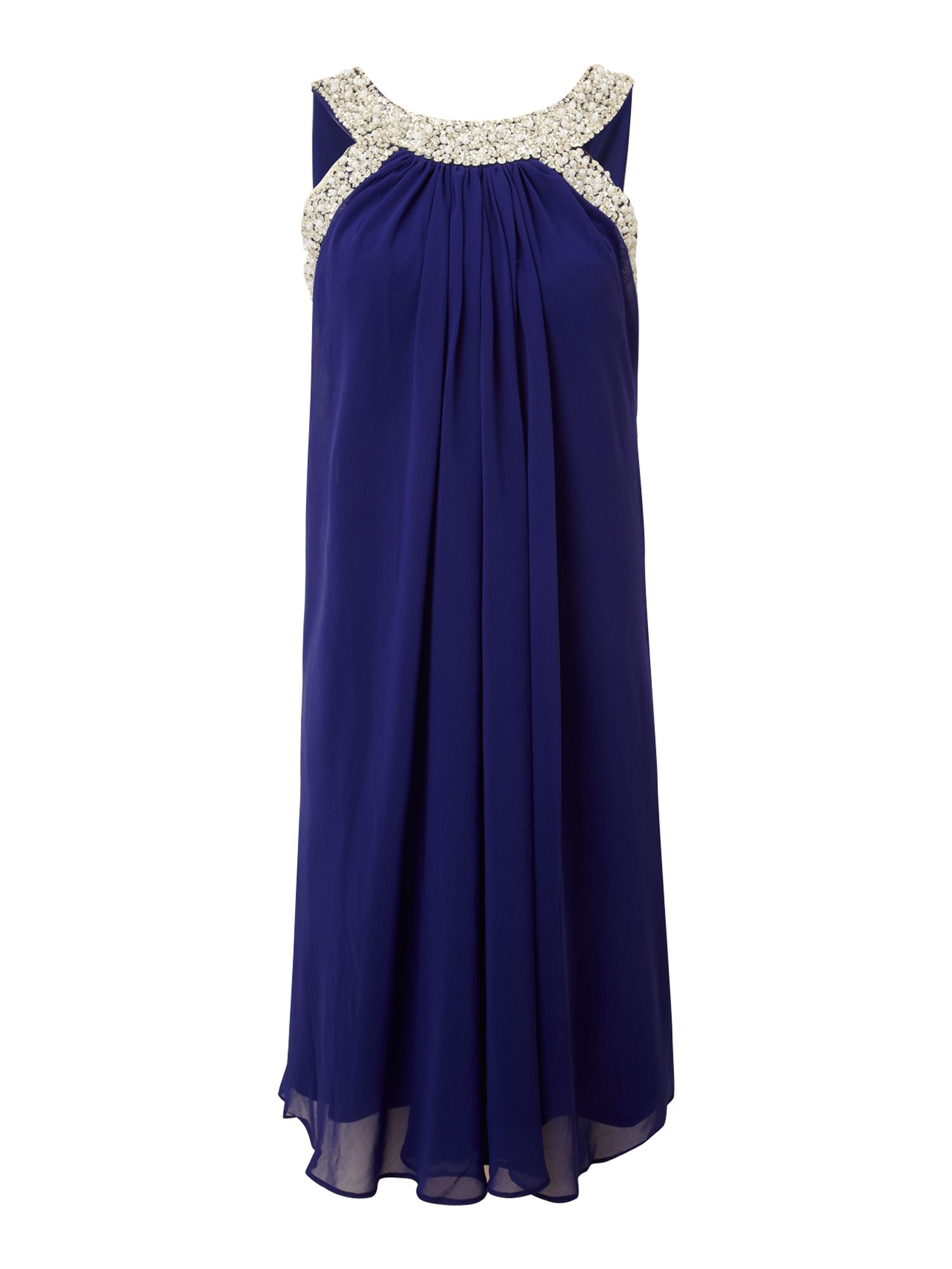 Js Collections Embellished Halter Neck Dress In Blue Cobalt Lyst